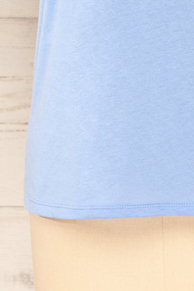 Egges Blue Short Sleeve Mock Neck T-Shirt | La petite garçonne bottom