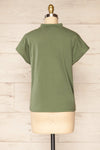 Egges Green Short Sleeve Mock Neck T-Shirt | La petite garçonne back view