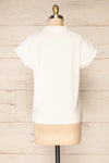 Egges White Short Sleeve Mock Neck T-Shirt | La petite garçonne back view