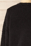Eggje Black Button-Up Knit Cardigan | La petite garçonne back close-up