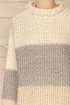 Egilstad Cream & Grey Knit Sweater | La Petite Garçonne front close-up