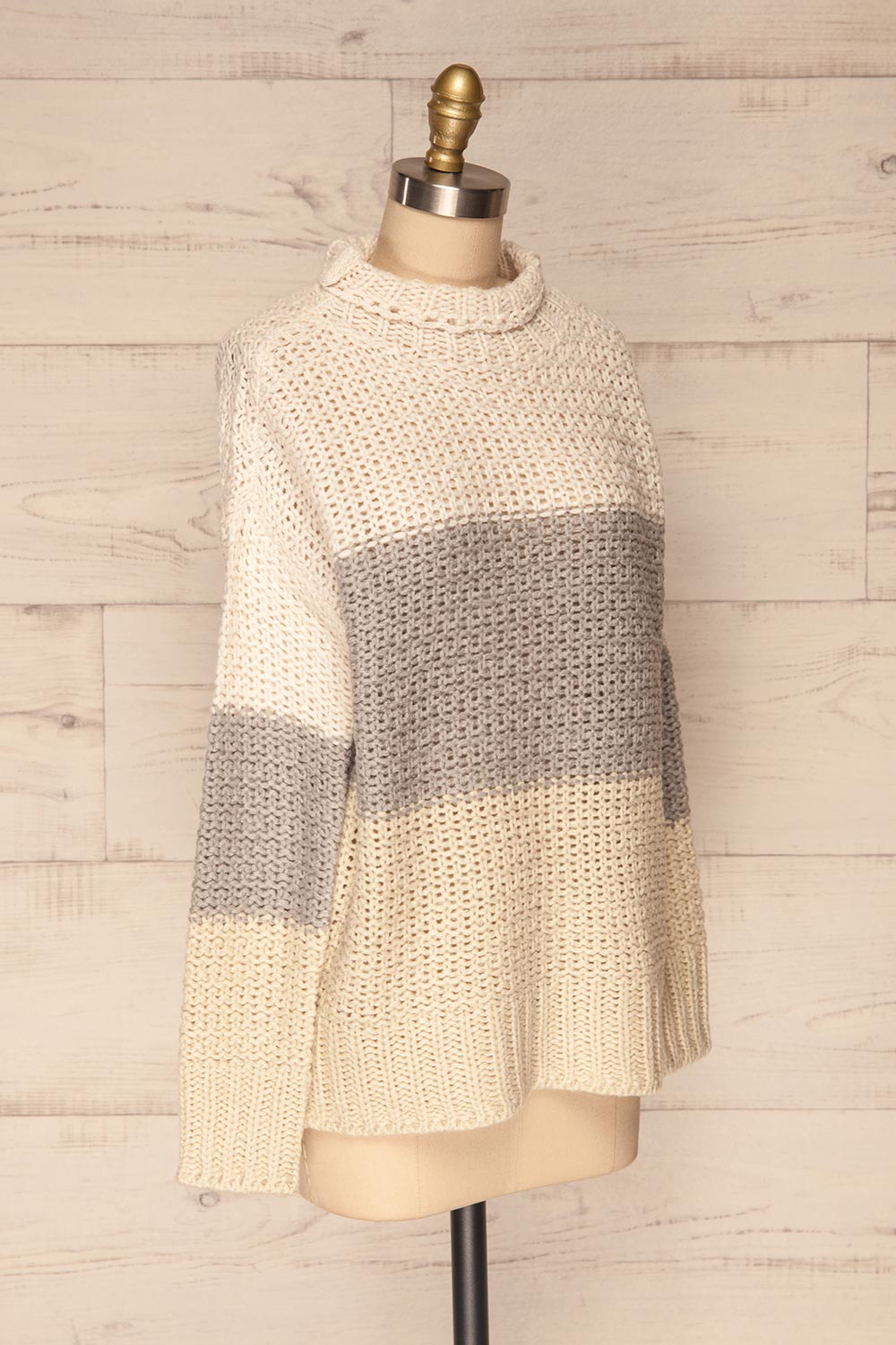 Egilstad Cream & Grey Knit Sweater | La Petite Garçonne side view 