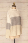 Egilstad Cream & Grey Knit Sweater | La Petite Garçonne side view