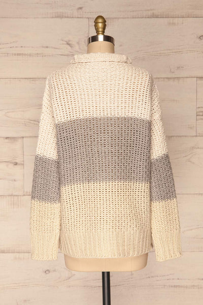 Egilstad Cream & Grey Knit Sweater | La Petite Garçonne back view