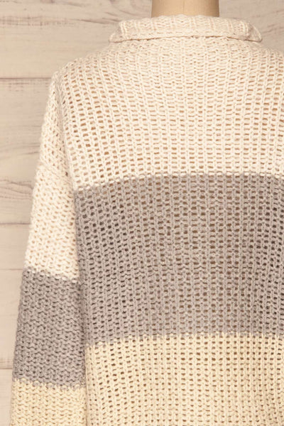 Egilstad Cream & Grey Knit Sweater | La Petite Garçonne back close-up