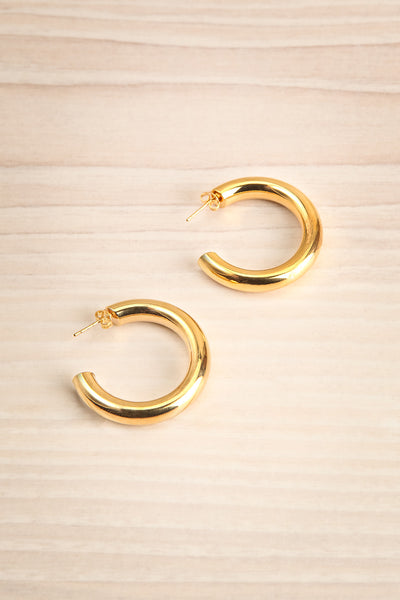Eidatrae Thick Gold Plated Hoop Earrings | La Petite Garçonne 1