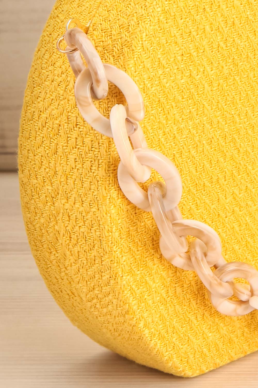 Eidbukt Yellow Woven Circular Clutch | La Petite Garçonne 2