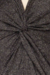 Eidemsvold Twist Front Sparkly V-Neck Bodysuit | La petite garçonne fabric