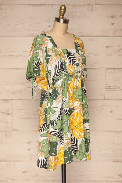 Eidernes Tropical Patterned Short Dress | La petite garçonne side view