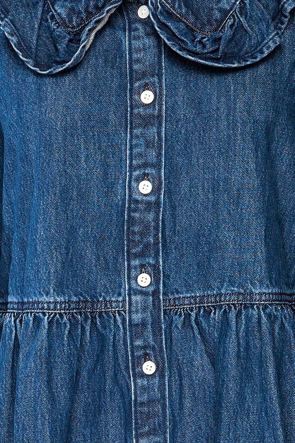 Eidesaetra Long Sleeve Denim Shirt Dress | La petite garçonne details