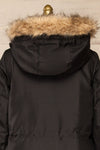 Eidfjord Black Hooded Parka Coat | La petite garçonne back close-up