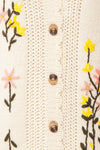 Eilionoir White Cardigan | Cardigan Blanc | Boutique 1861 fabric close up