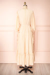 Eilonwy Tiered Midi Dress w/ 3/4 Puff Sleeves | Boutique 1861 back view