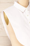 Elaiokhori Detachable Shirt Collar | La petite garçonne side close-up