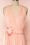Elatia Blush Light Pink Convertible Dress front close up side bow | Boudoir 1861 first look close-up