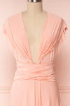 Elatia Blush Light Pink Convertible Dress front close up shoulder | Boudoir 1861 fourth look close-up