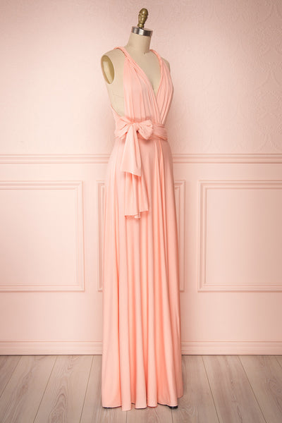 Elatia Blush Light Pink Convertible Dress side view | Boudoir 1861 side view