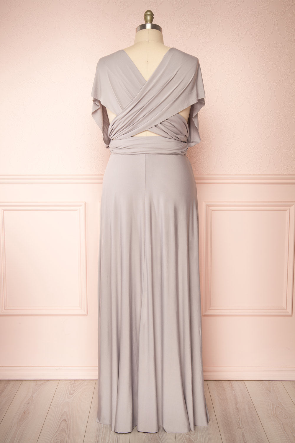 Elatia Lune Gray Convertible Infinity Dress | Boudoir 1861 back view plus