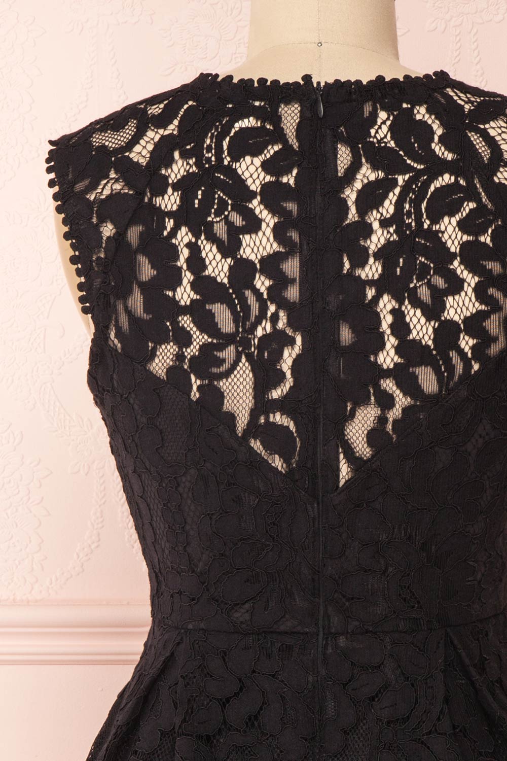 Eldemira Black Lace Party Dress | Robe de Fête | Boutique 1861 back close-up