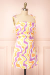 Electra Short Patterned Satin Dress | Boutique 1861 side view