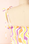 Electra Short Patterned Satin Dress | Boutique 1861 back close-up