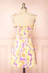 Electra Short Patterned Satin Dress | Boutique 1861 back view