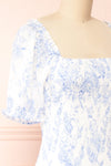 Eleionomae Floral Midi Dress w/ Square Neckline | Boutique 1861 side close-up