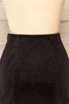 Elena Short Black Corduroy Skirt | La petite garçonne back close-up