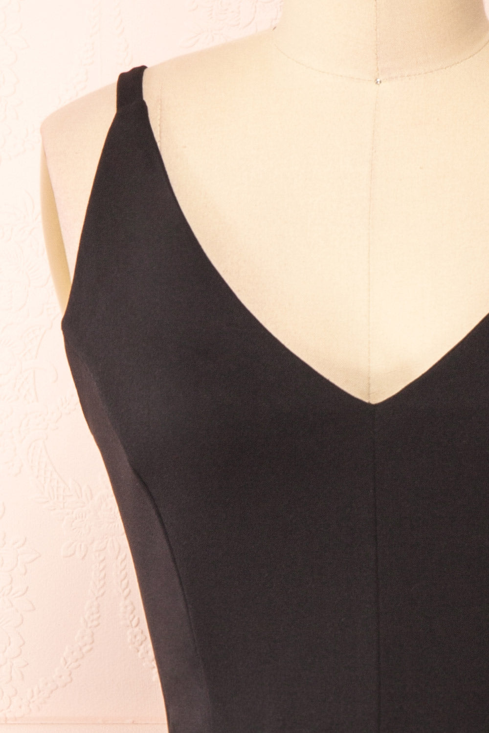 Elga Short Black Dress | Boutique 1861 front close-up