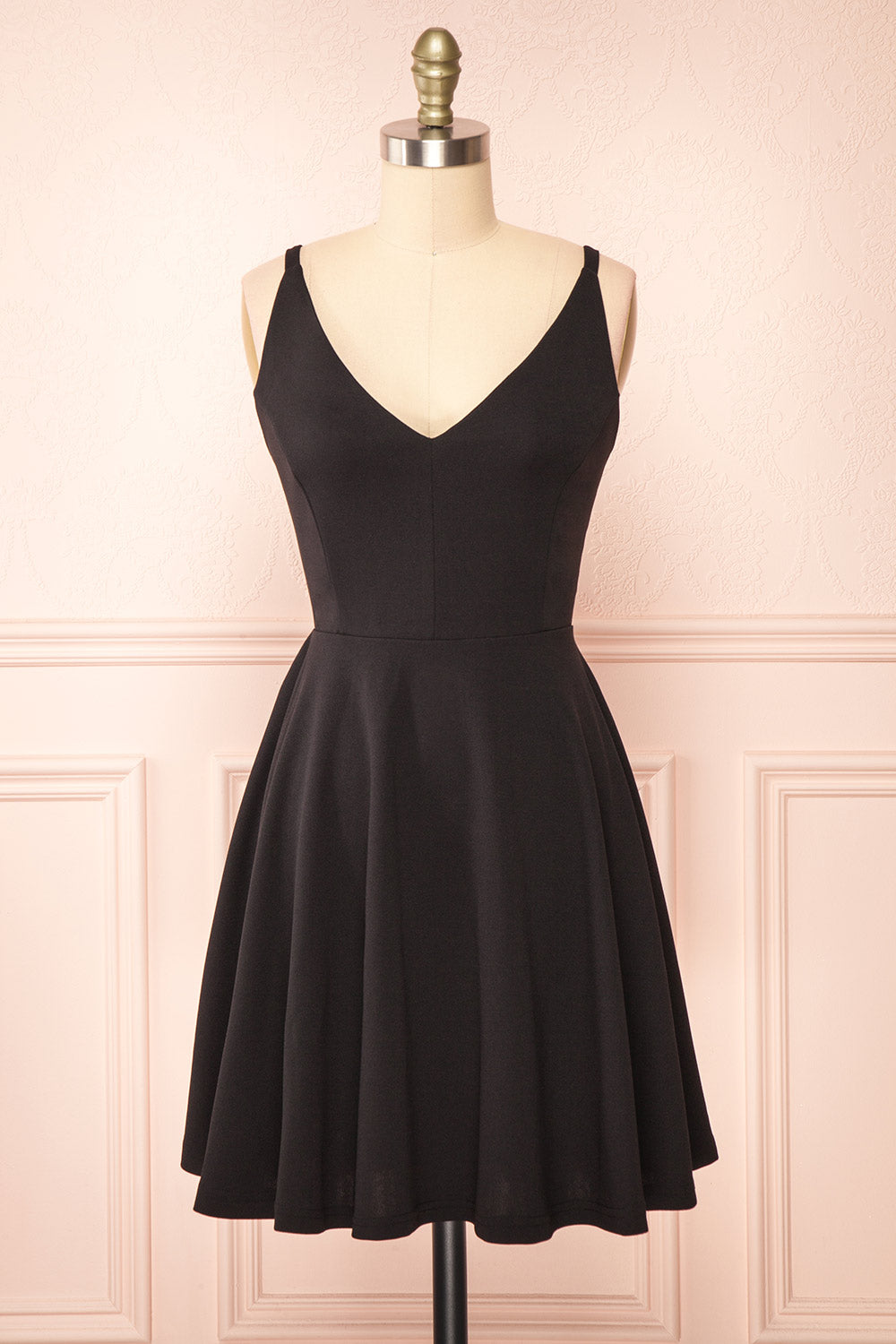 Elga Short Black Dress | Boutique 1861 front view