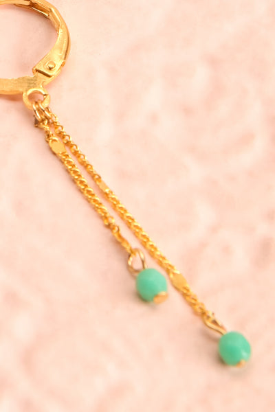 Elinor Ostrom Mint Gold & Turquoise Pendant Earrings | Boutique 1861 details