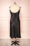 Elyse Black Cowl Neck Midi Dress | Boutique 1861  back plus size
