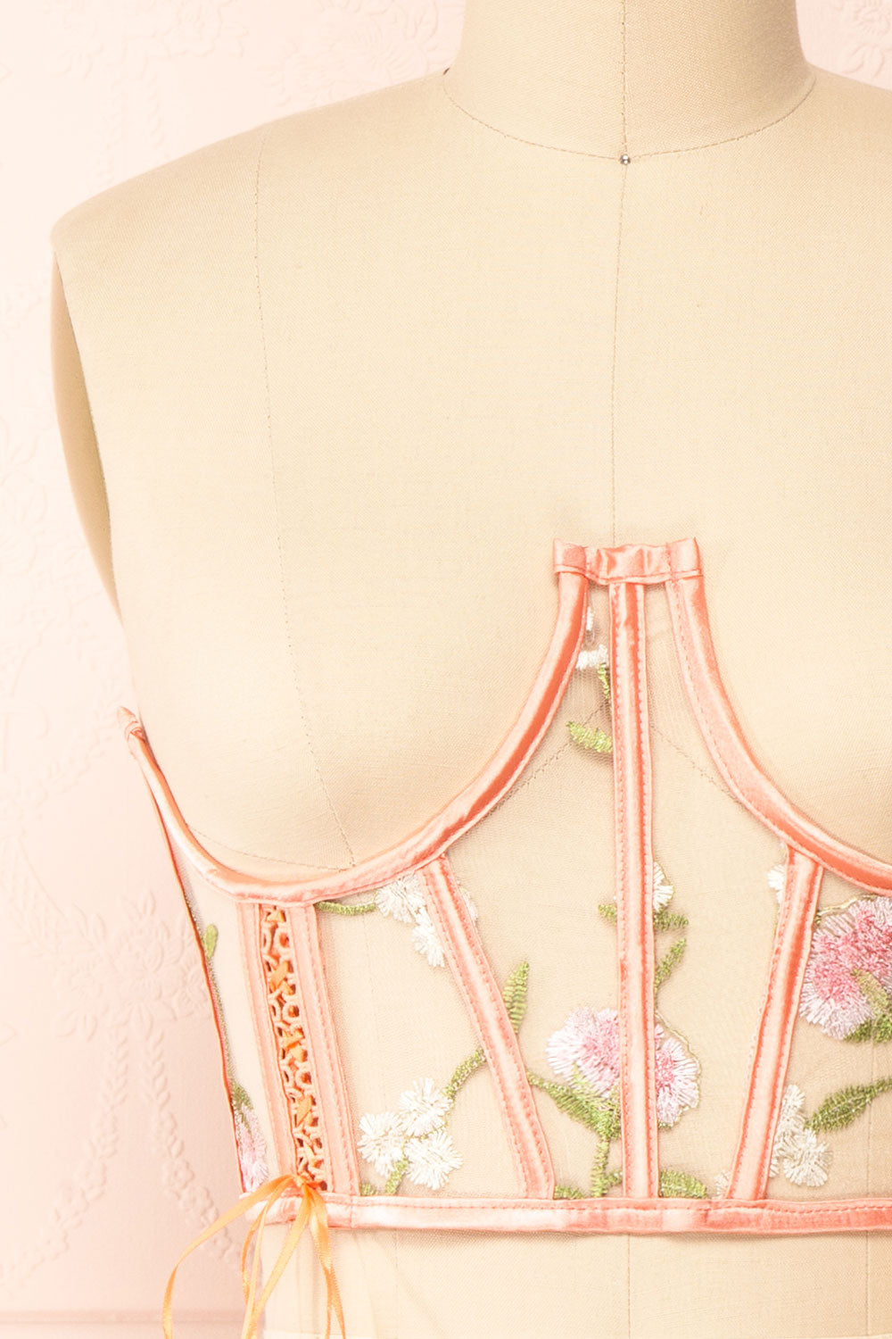 Elita Underbust Corset Top w/ Embroidery | Boutique 1861 front close-up