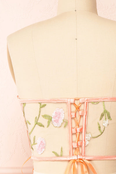 Elita Underbust Corset Top w/ Embroidery | Boutique 1861  back close-up