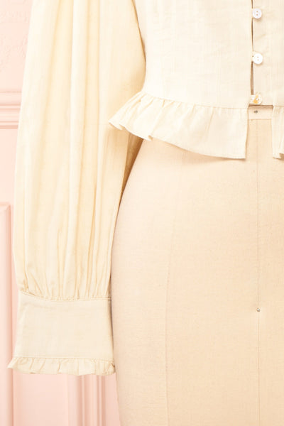 Ellenn Cream Bodice Shirt w/ Long Sleeves | Boutique 1861 bottom