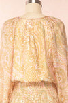 Freela Short Paisley Pattern V-Neck Dress | Boutique 1861 back close up
