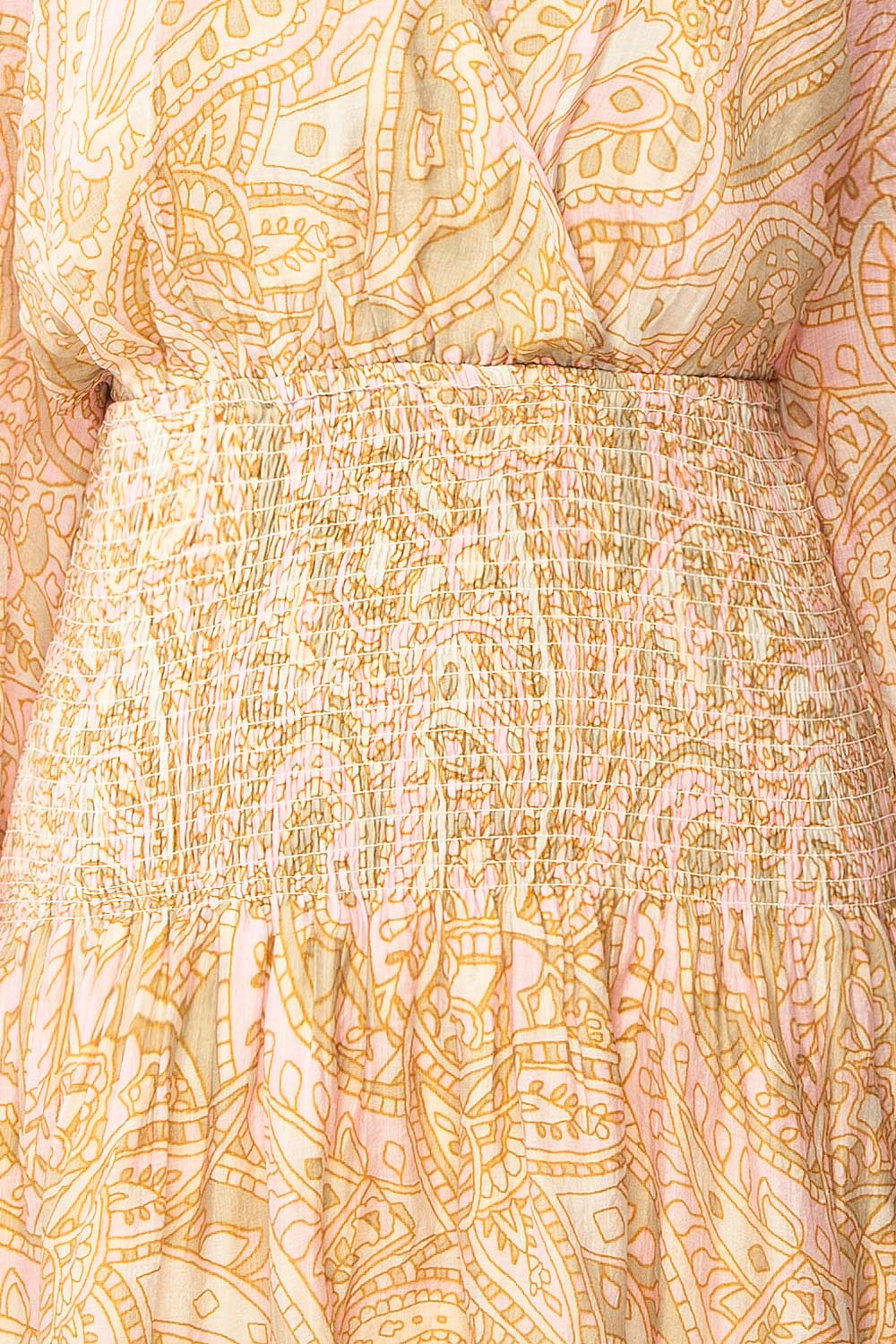Freela Short Paisley Pattern V-Neck Dress | Boutique 1861  fabric
