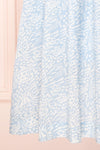 Eloise Blue Patterned Knotted Straps Midi Dress | Boutique 1861 skirt
