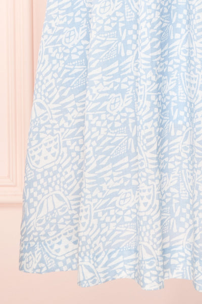 Eloise Blue Patterned Knotted Straps Midi Dress | Boutique 1861 skirt