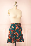 Elora Short Floral Skirt w/ Ruffles | Boutique 1861 side view