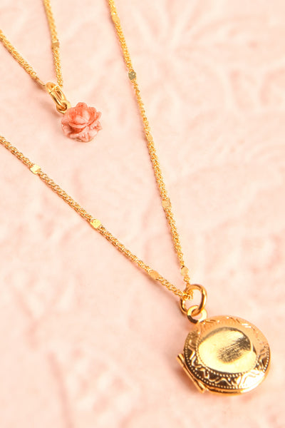 Elvira Quintana Rose Flower & Locket Pendant Necklace | Boutique 1861  6