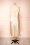 Elyse Beige Cowl Neck Midi Dress | Boutique 1861 back taille plus