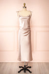 Elyse Champagne Cowl Neck Midi Dress | Boutique 1861 front view