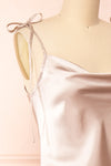 Elyse Champagne Cowl Neck Midi Dress | Boutique 1861 side close-up