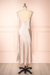 Elyse Champagne Cowl Neck Midi Dress | Boutique 1861 back view