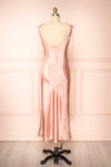 Elyse Pink Cowl Neck Midi Dress | Boutique 1861 back view