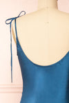 Elyse Royal Blue Cowl Neck Midi Dress | Boutique 1861 back close-up