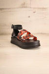 Embrun Black & Brown Platform Sandals | La petite garçonne front view