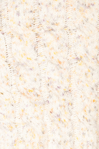 Emersin Ivory Cropped Knit Sweater | La petite garçonne texture