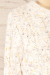 Emersin Ivory Cropped Knit Sweater | La petite garçonne side close-up